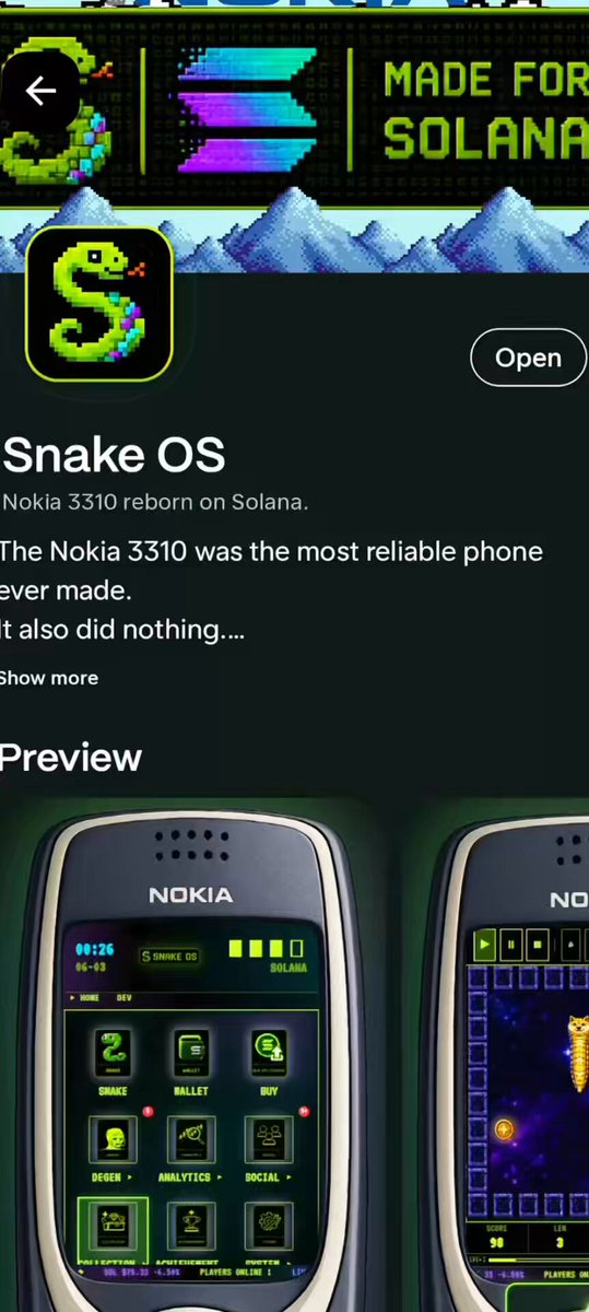 The image shows an advertisement for a mobile app called "SNAKE OS" that allows users to play snake-related games on their Nokia 3310 phones. The app has been released on the App Store, and there are two different versions of the game available - one for the Nokia 3310 and another for the iPhone. The image also includes text about a Nintendo DS game called "The Pokémon O.S." which is related to the snake theme of the mobile app.