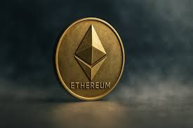 The image features a gold coin with the word "Ethereum" written on it, which is placed against a dark background. The coin has a pyramid shape at its center, making it stand out prominently. The text "MỐI NGUY HIỂM: ETHEREUM ĐỨNG TRƯỚC NGUY CƠ khỦng HOẢNG NGÂN SÁCH TRONG VÀI THÁNG TỚI Trent Van Epps, cựu thành viên của Ethereum (EF), vừa đưa ra lời có". The image is related to the post because it features a gold coin with the word "Ethereum" written on it.