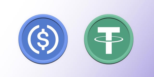Both USDC and USDT can be used as payment methods, but the post focuses more on the relationship between the two coins.