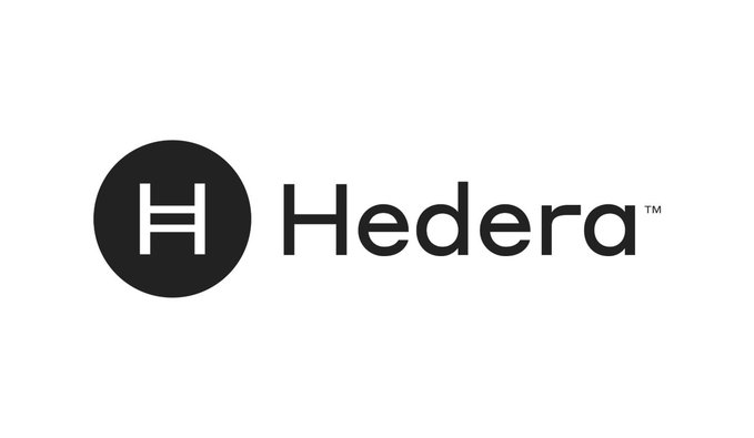 The Hedera logo, featuring a black circle with a stylized 'H' next to the word 'Hedera' and a trademark symbol on a white background.