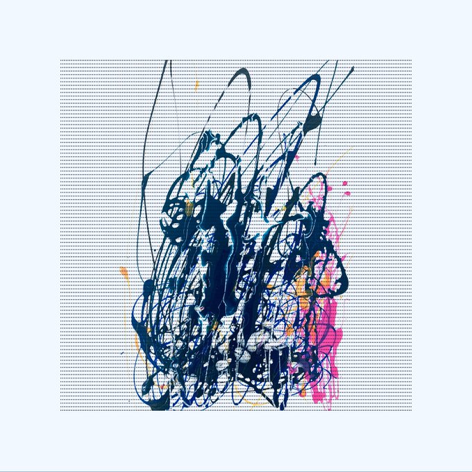 The image features a painting with black, white, and pink colors that appears to be abstract or graffiti-style. The artwork has a chaotic and messy appearance, which may evoke feelings of confusion or disorganization. The artist's name "Anna" is also present in the image.