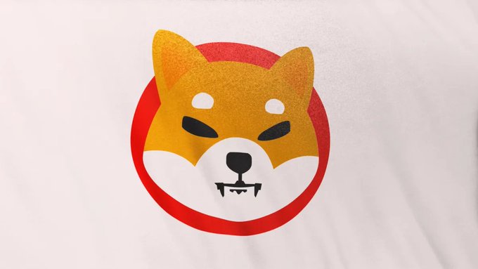 A stylized orange Shiba Inu dog face, the official logo of the Shiba Inu ($SHIB) cryptocurrency, printed on a white t-shirt with a red circular background. The image visually represents $SHIB, aligning with the post's discussion of large whale withdrawals of the token from Coinbase.