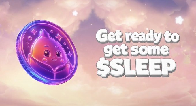The image features a coin with a cute cartoon character on it, which has been placed against a backdrop of clouds. The text "Get ready to get some sleep" is written below the coin, suggesting that the coin might be related to a sleep-related theme or product.