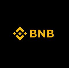 BNB logo on a black background with the distinctive yellow diamond-shaped icon.