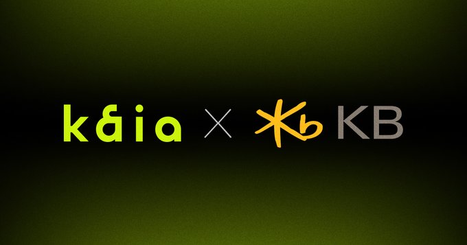 The image features a logo with the words "Kaia" and "KDB" written in yellow and black colors respectively. The background of the image is green, which contrasts with the yellow text. The text also includes some Asian characters that are not entirely clear from the image alone.