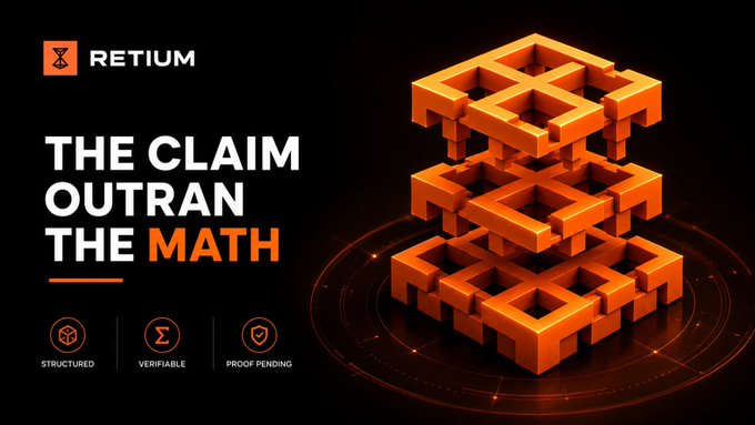 The image features a 3D rendering of a stack of orange cubes, with the text "The claim outrun the math" written above them. The cubes are arranged in such a way that they appear to be floating or levitating, creating an illusion of weightlessness. The background is black and has a gradient effect, which further emphasizes the orange cubes. The image also includes various icons related to the concept of "proof of math", suggesting that this post might be about mathematical concepts or proofs in the context of blockchain technology.
