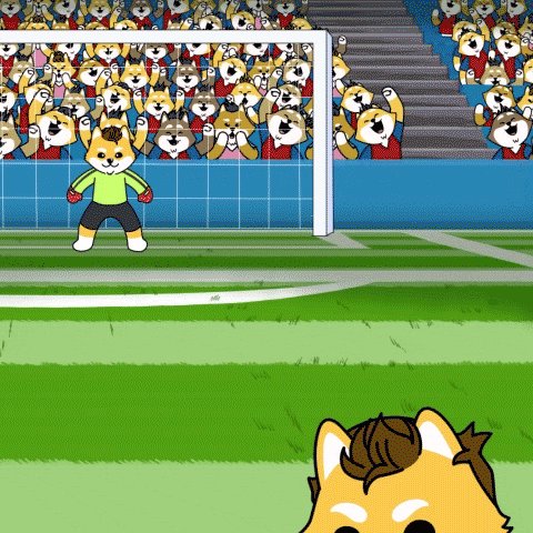 The image features a cartoon dog character with brown fur, wearing a green shirt and black pants, standing next to a soccer goalpost. The background of the image shows a crowd of people watching the game from behind the goalpost. A caption below the image reads "Finally the $ELON cashtag is fixed for @DogelonMars We are so back." This suggests that someone has been trying to fix an issue with their soccer ball, and they have finally resolved it by purchasing a new one.