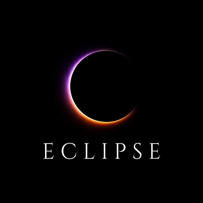 A celestial eclipse image with a glowing purple and orange ring against a black sky is displayed above the bold white text "ECLIPSE," serving as a thematic logo for the Eclipse Protocol ($EPX) presale promotion on the accompanying post.