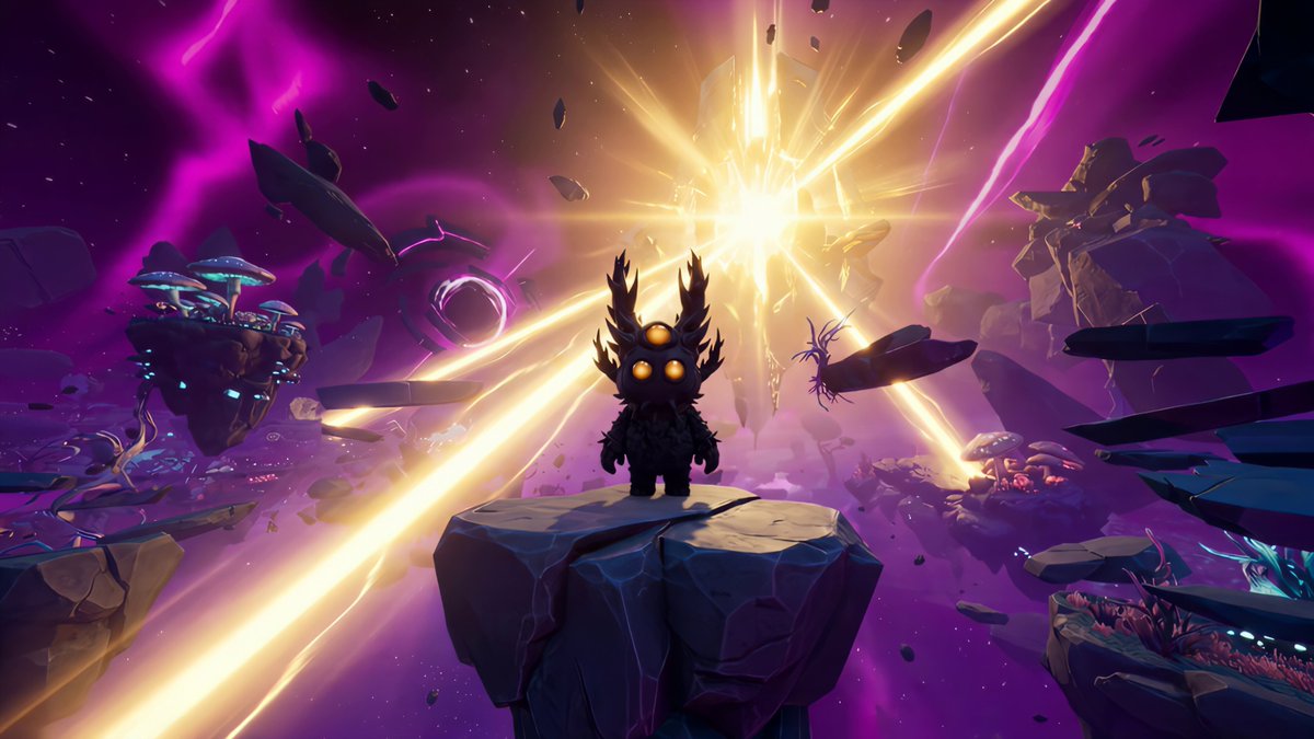 The image features a character standing on top of a rock, with a large explosion happening behind them. The character appears to be wearing a helmet and has wings. There are also other characters visible in the background, suggesting that this might be part of an online multiplayer game or a group activity. The post about the next clue is related to the image because it provides context for what the player needs to do next.