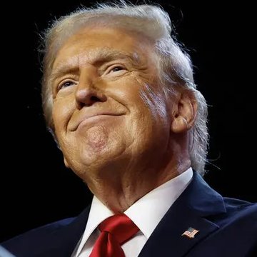 The image shows Donald Trump, whose financial activities involving cryptocurrency, as suggested by his filings and reported by a former CFTC chair, are the subject of the accompanying post. His alleged strategy of using crypto for quick profits before investing in safer assets like stocks and bonds is highlighted.