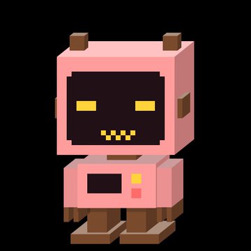 A pixel-art pink robot character with yellow glowing eyes, small horns, and a digital smile serves as the mascot for the Conso Bots NFT project, which is hosting a 10 White List spot giveaway requiring participants to follow the associated accounts and submit their SUI addresses.