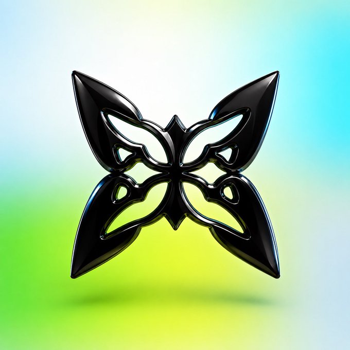 The image features a black butterfly design with intricate details, such as wings and antennae, set against a gradient background of green and blue hues. The butterfly appears to be floating or hovering above the image, giving it an artistic and visually appealing appearance. The caption below the image reads "Happy Saturday, friends. It's encouraging to see @quipnetwork keep scaling while staying focused on the long-term vision. Building community, aligning incentives, and growing the ecosystem matters but what stands out most is the continued @NucleusCodes".