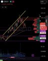 A financial chart displays a stock price graph with multiple colored indicators and a downward-sloping trendline, accompanied by price action in the lower section showing what appears to be $CRDO contract performance, illustrating the user's process of closing an options contract before expiration.