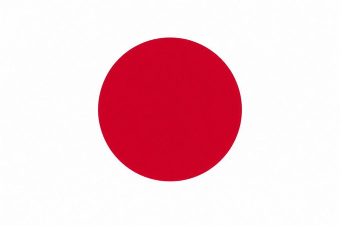 The national flag of Japan, featuring a red circle on a white background.