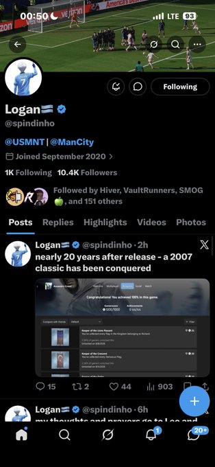 A Twitter profile screenshot of user @spindinho showing a recent post about a 2007 classic video being conquered after 20 years, displaying a retro gaming site with "Danger of the Dune Tower" and "Danger of the Desert" achievements listed. The accompanying post thanks the user with what appears to be a crypto wallet address, suggesting the screenshot may be used to document a transaction or gift.