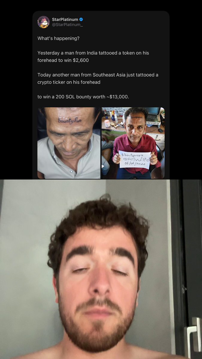 The image shows an advertisement for a tattoo shop, featuring two men who are balding with tattoos on their foreheads. A woman's social media post includes a screenshot from one of these advertisements. The caption of the post questions whether a man has ever lost money or undergone a tattoo removal procedure due to pump fun's practices in the industry. It seems that people are trying to find out more about the company and its practices through various means, including social media posts and posts on blogs.