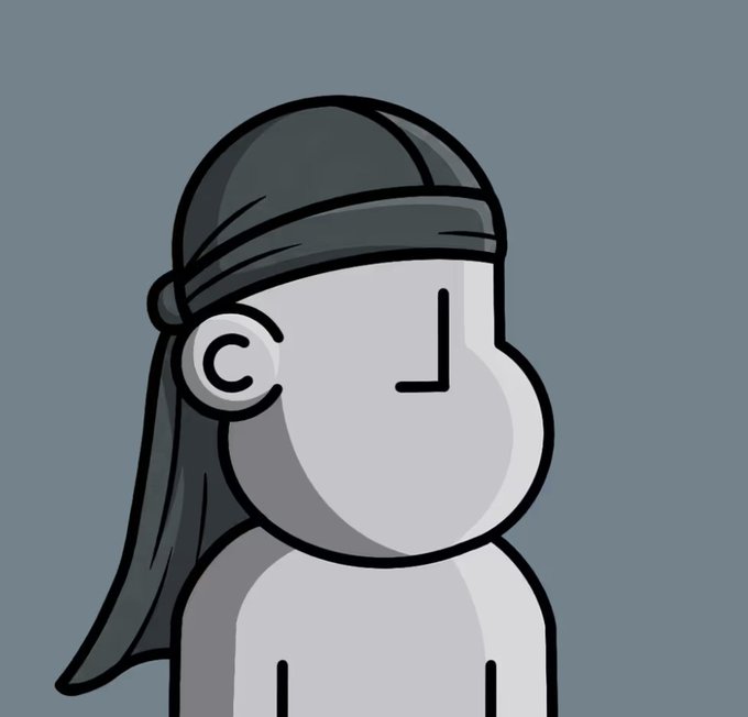 A cartoon character with a dark bandana covering most of its head, shown with a neutral side-profile expression against a gray background. The image's faceless, "tough-looking" style visually reinforces the post's "thug secured" message, while the missing text/numbers in the image ties into the arrest-themed caption about NPC On Chain's "road to zero" (likely referring to reducing a token's supply by burning or locking tokens tied to "thugs").