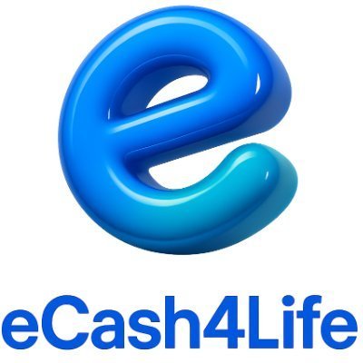 The image displays the eCash4Life logo, featuring a stylized blue lowercase "e" with the text "eCash4Life" below it. The logo relates to the post by representing the eCash ($XEC) brand, visually reinforcing the message that long-term utility and engineering—not short-term hype—define the project's value.