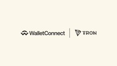 A simple logo image showing 'WalletConnect' and 'TRON' side by side on a white background, indicating a wallet integration partnership.