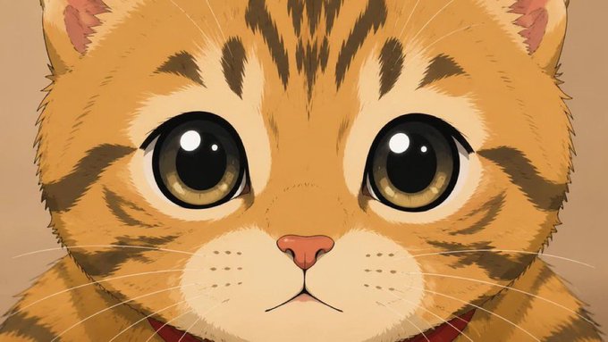 A close-up illustration of a cute cartoon cat with big brown eyes and orange tabby fur, fitting the "CATE" coin mascot theme. The image aligns with the post promoting the $CATE token, suggesting it's a branded visual for the project's social media presence.