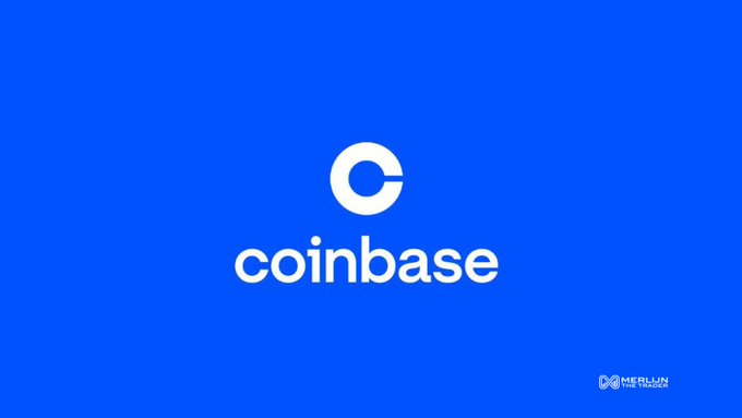 The Coinbase logo is displayed on a blue background, symbolizing the company's stance on the CLARITY Act, where delayed regulation is seen as freezing the market.