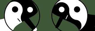 Two cartoonish figures with yin-yang style black-and-white faces and large round eyes are set against a green background. The abstract, minimalist art complements the giveaway post's call for "Lands" among 30 guaranteed spots for Bored Minimal NFTs.