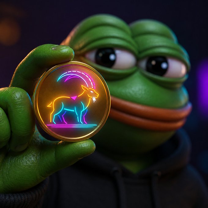 The image features a cartoon frog with green skin, holding up a coin that has a goat design on it. The coin is illuminated by neon colors, making it stand out against the dark background. The caption below the image reads "If you see this, you are early Claim your $IBEX airdrop Drop your $SOL BUY $IBEX - ibexsolana xyz 200 address eligible". This message seems to be related to an advertisement or promotion for the coin being sold on the internet.