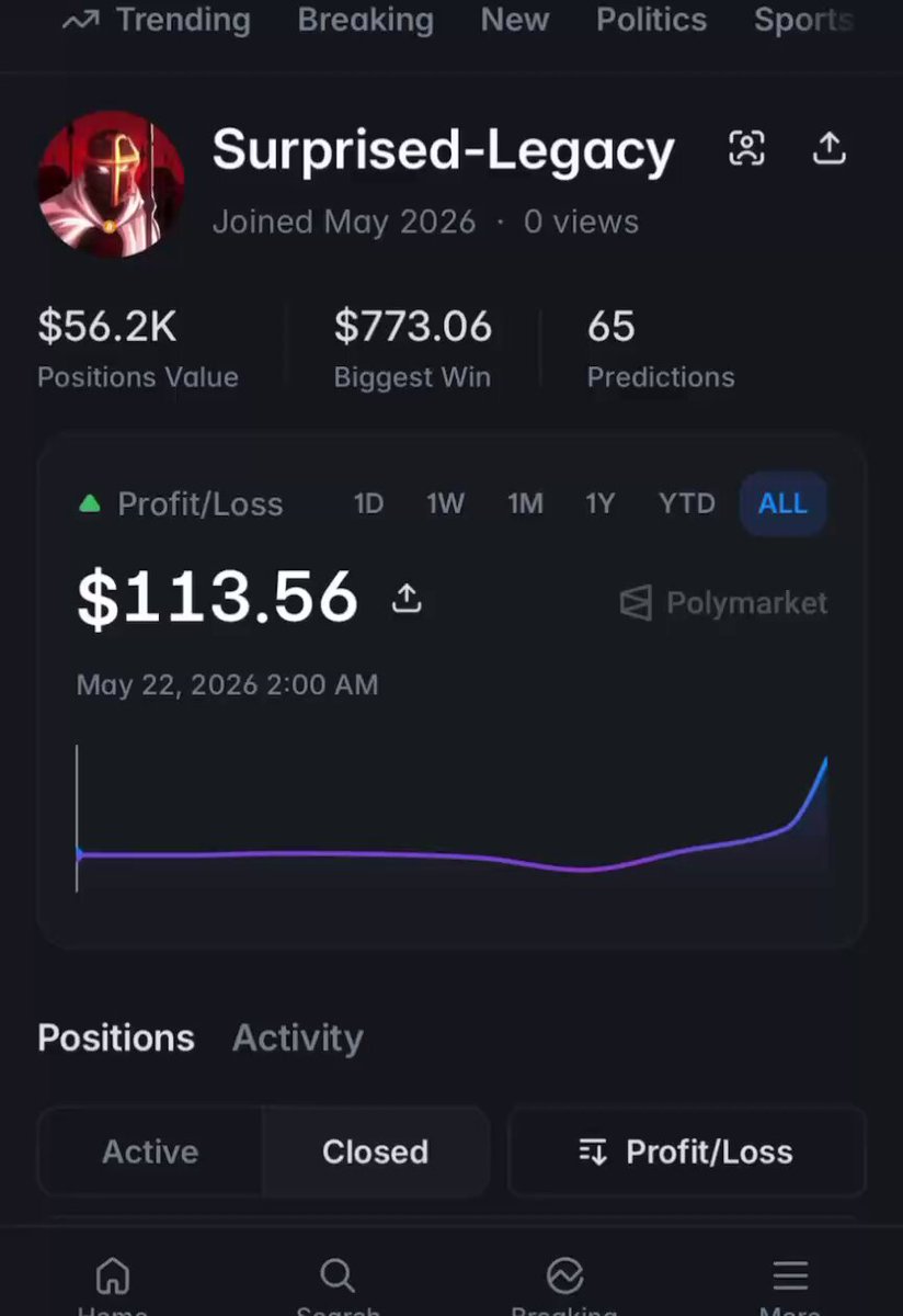 This image shows a cell phone screen filled with details about bitcoin trading. The main focus of the display is the positions section, which gives information about different cryptocurrency positions held by other people. This particular position has a value of $11,566, and the graph shows how this value has changed over time for that specific trade. Another piece of data provided on the screen is the win rate at $843, indicating that out of all the potential trades made with this position, only one was successful in generating a profit for that person. The image also highlights the largest win achieved by this trader. Additionally, there are two app icons visible on the phone screen: an active navigation button and a close button.