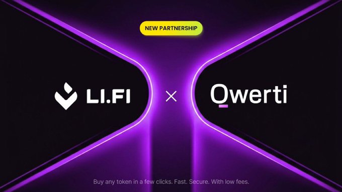 The image shows an advertisement for a new partnership between Lifeprotocol and Qwerti AI, which aims to make blockchain invisible for the next wave of users. The advertisement features a purple background with white text that reads "New Partnership" and "Making Blockchain Invisible for the Next Wave of Users". This suggests that the partnership is focused on creating a seamless user experience by making blockchain operations more accessible and user-friendly without requiring users to understand complex technical concepts or processes.