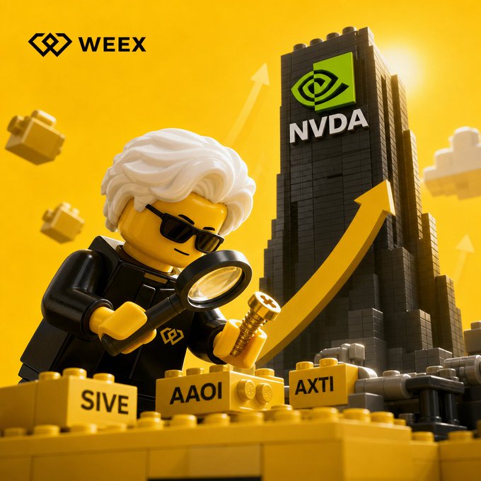 The image features a Lego man wearing sunglasses, holding a magnifying glass over some blocks of Lego. The Lego man appears to be examining something closely, possibly a toy or an object made from Lego bricks. The background of the image shows a yellow building with a green logo on it, which is likely related to the post about AI and its applications in various fields.