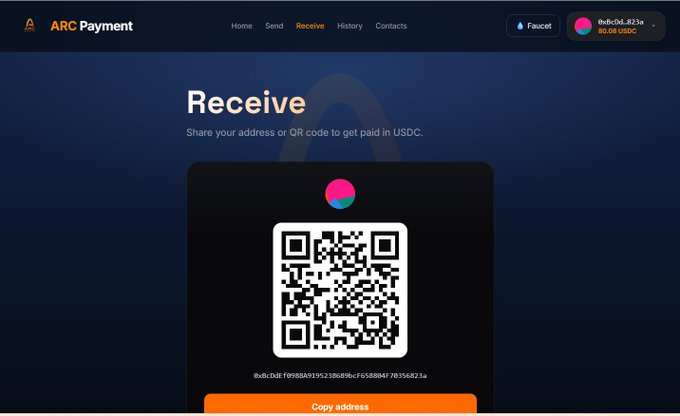 The image shows a website that displays information about an application called "ARC PAYMENT" with a QR code on the screen, possibly asking for payment or accepting payment methods. The post discussing this app has several comments from people sharing their opinions about the app's features and performance.