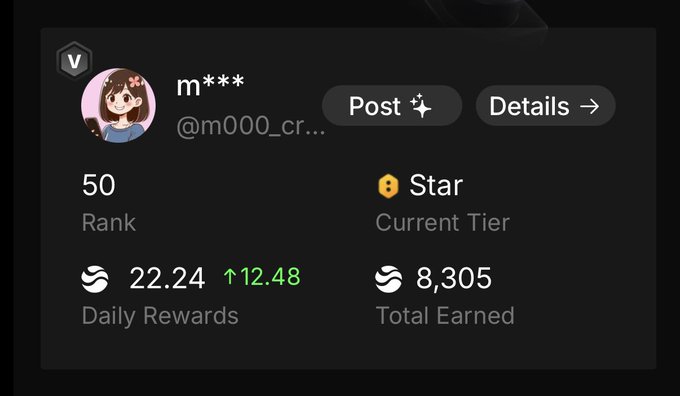 The image features an account from @RiverdotInc showing their daily rewards of 22 points and 3,500 total earned. A person has left two star ratings for this account as well. This indicates a positive experience with the platform, possibly due to the rewarding nature of their posts or actions on the site.