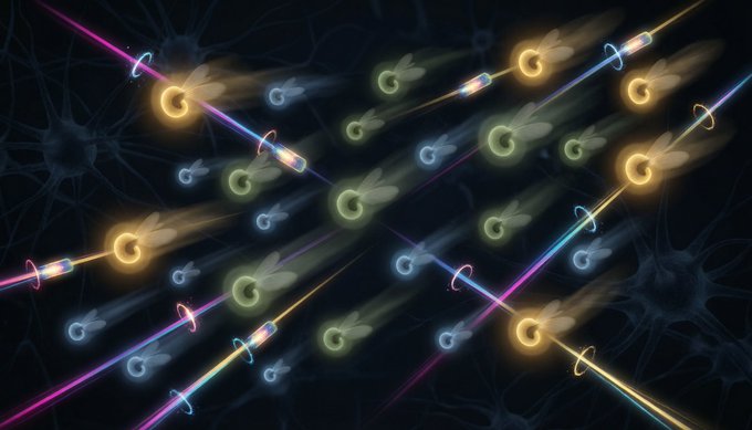 A colorful digital illustration featuring glowing fairies with curled tails flying alongside sparkly magical wands against a dark background with faint silhouettes of other fairies.