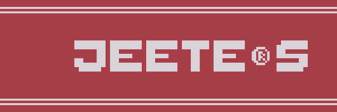 The image displays a red banner with the mirrored text "JEETEOS," which appears to be a reversed version of the Twitter handle "@0xjeeters_" referenced in the giveaway post. This branding graphic serves as the visual identity for the Jeeters project offering 20 guaranteed and 40 first-come-first-served spots in their giveaway.