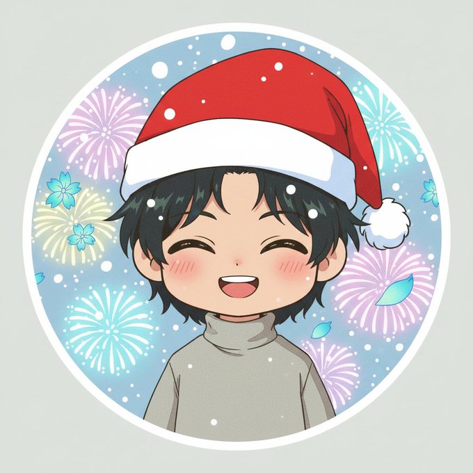 The image features a cartoon boy wearing a red Santa hat with a big smile on his face. The background of the image is filled with colorful fireworks, creating a festive atmosphere. The caption provided seems unrelated to the main subject matter of the image - the cartoon boy and the fireworks. It could be that the caption was included as part of an advertisement or promotional material for the image featuring the boy in the Santa hat.