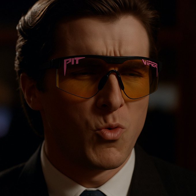 The image features a man wearing sunglasses with pink letters, making him appear cool and stylish. He is dressed in a suit and tie, giving off an air of sophistication. The photo also includes text that reads "$MOG coin cryptocurrency about to save the entire market." This suggests that the man might be involved in the world of cryptocurrency or has some knowledge about it.

The post seems to be promoting a specific cryptocurrency called $MOG coin, which is gaining attention and interest from people around the globe. The image captures the essence of this emerging digital currency by showcasing an individual who appears to be knowledgeable about its potential benefits and uses in the market.