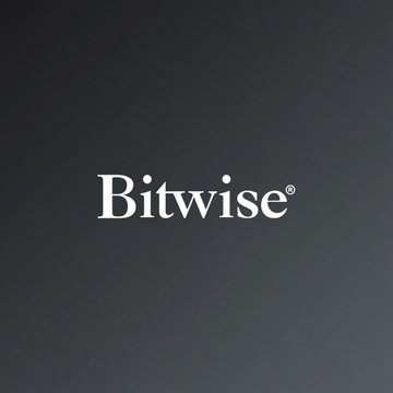 The image displays the Bitwise logo in white serif text against a dark navy background, representing the asset management firm cited in the article discussing bitcoin's rising institutional floor amid market challenges.