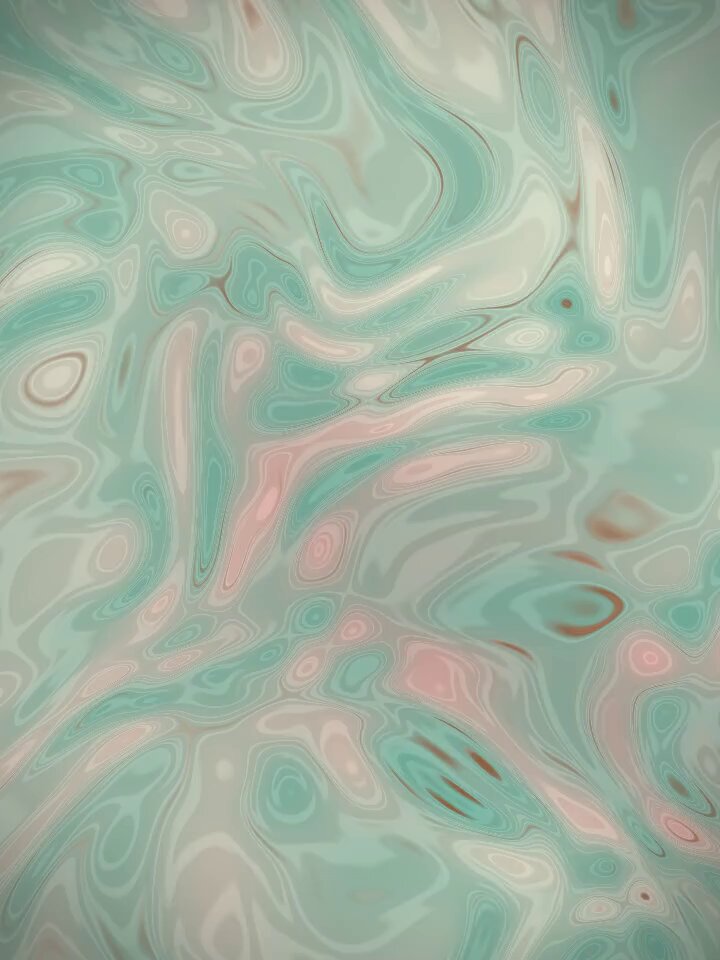 The image features a digital art piece with a unique texture, resembling water or a fluid-like substance. It has a gradient background transitioning from light blue at the top to darker shades towards the bottom. The artwork appears to be a blend of pink and green hues, creating an interesting visual effect. The image is accompanied by a caption that reads "Fluid soon on @artblocks_io Holders stay tuned". This suggests that there might be more information or updates related to this art piece in the future.