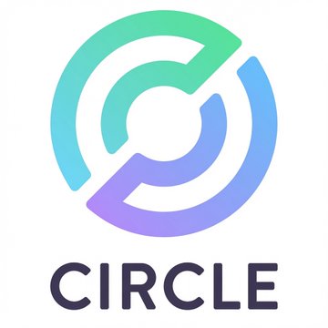 The image shows the Circle company logo—a stylized "C" formed by teal, blue, and purple gradient arcs—above the word "CIRCLE" in dark text. It relates to the post by representing Circle, the issuer of USDC, which recently minted $250 million in USDC on the Solana blockchain.