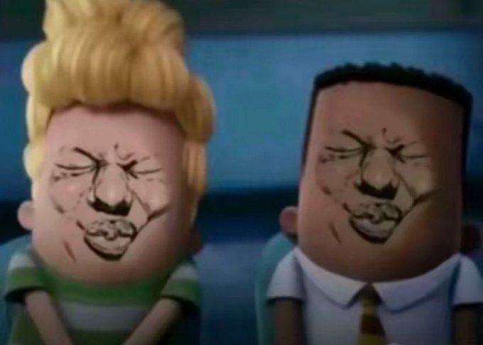 A meme image showing two animated cartoon characters, Beavis and Butt-Head, with crude faces drawn on their heads, squinting with strained expressions.