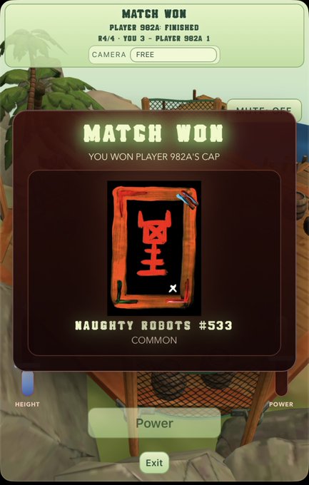 The image shows a screenshot from an anime app displaying the status of a match that has been won by player 196's player 2. Player 196 was the first player to complete their task, securing victory in this particular round. This match is viewed as the first successful wager in aura caps, which suggests that players have placed money on the outcome and are watching it unfold. A post follows where the game's details were shared with others, including the names of the players involved (player 196, player 2), how much was wagered, and whether both players can keep or will they be compelled to sell their cap.