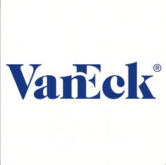The VanEck company logo is displayed in dark blue text on a white background with a registered trademark symbol.