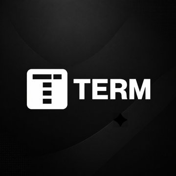The image shows the Term Labs logo—a white "TERM" text next to a terminal/box icon on a dark background. It visually identifies Term Labs, the protocol referenced in the post as having shut down its Meta vaults following an $8.5M governance exploit.