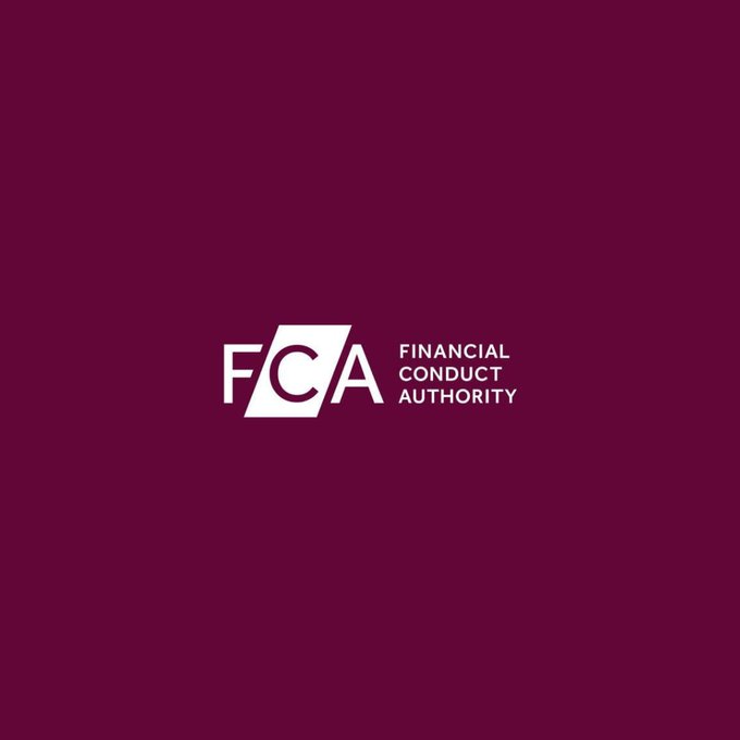 The image displays the logo of the Financial Conduct Authority (FCA) on a deep magenta background, featuring the stylized "FCA" lettering alongside its full name. This relates to the post as it highlights the FCA's proposal to potentially exempt tokenized gold from UK fund regulations, a move aimed at expanding London's bullion market through tokenization.