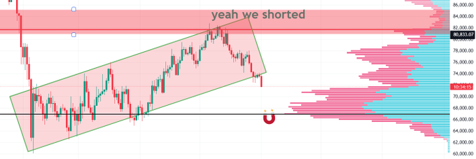 The image shows a line graph with two lines, one red and one green. Below the graphs, there is text that reads "yeah we shortened" followed by another line graph. The text is in a bold font, making it easily readable above the line graphs.
