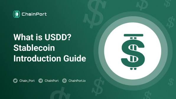 The image shows an infographic related to stablecoins, specifically the USDC coin. The text at the top of the image reads "What Is USDD? Stablecoin Introduction Guide", indicating that this is a guide or introduction about stablecoins and their use in the market. Below it, there are several descriptions of USDC's features and benefits for users, emphasizing its potential usefulness for various purposes such as cross-border payments and exchanges of goods directly through Bitcoin.