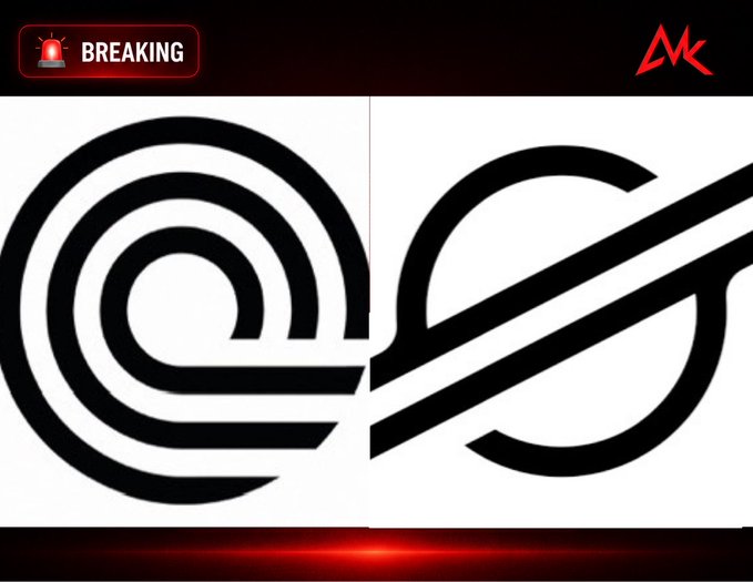 A breaking news graphic featuring a stylized black 'es' logo on a white background with a red 'BREAKING' alert banner and 'MK' watermark in the corner.