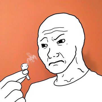 The image features a white man holding an apple, which appears to be a cigarette or a pipe. The man's expression suggests that he might be contemplating smoking the object. The post about cosplaying seems unrelated to this scene, but it is worth noting that the image has been shared on social media platforms and has received a lot of attention from users.

The post also mentions "DAY 8 OF COSPLAYING $WOJAK TILL 1B MARKET CAP". This could be an indication that the man holding the apple might have participated in or is about to participate in a cosplay event, where people dress up as characters from movies, TV shows, video games, and other forms of media. The post's popularity may suggest that there are some connections between the image and the world of cosplaying.