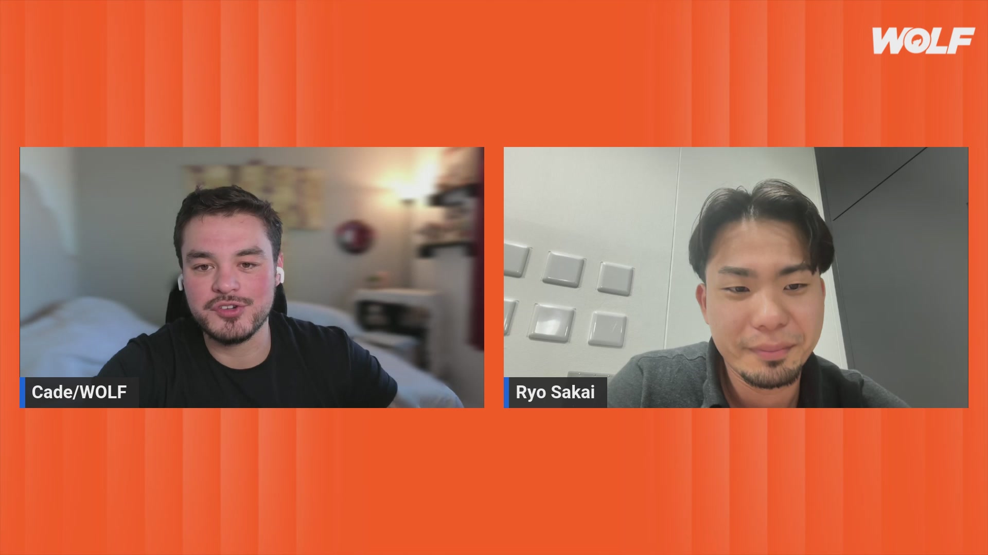The image shows two men sitting across from each other, both wearing headphones and looking at a computer screen displaying a video call with the caption "What is TRULY next for the Crypto Industry?? Ft. @RyosCoinPost CEO of WebX". The focus on their faces suggests that they are engaged in a conversation or discussion related to the crypto industry.