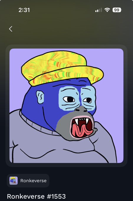 The image features a cartoon depiction of a monkey wearing a yellow hat, with its mouth open as if it's speaking or making a sound. The monkey appears to be anthropomorphized, giving it human-like characteristics such as facial expressions and body language. The image is posted on social media, possibly for a brand or event related to monkeys or animal characters.